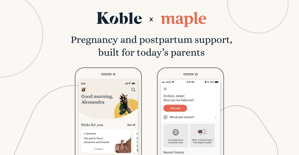 Koble x maple - pregnancy and postpartum support, built for today's parents.
