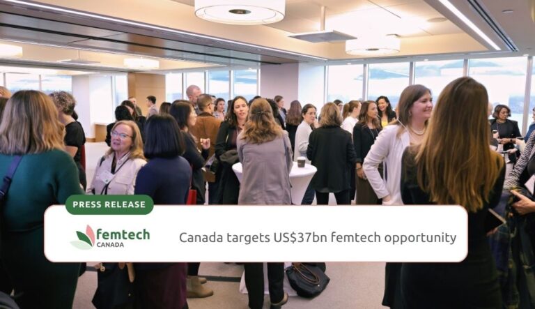 Attendees gather for networking at the 2025 Femtech Canada Forum held in Vancouver BC.