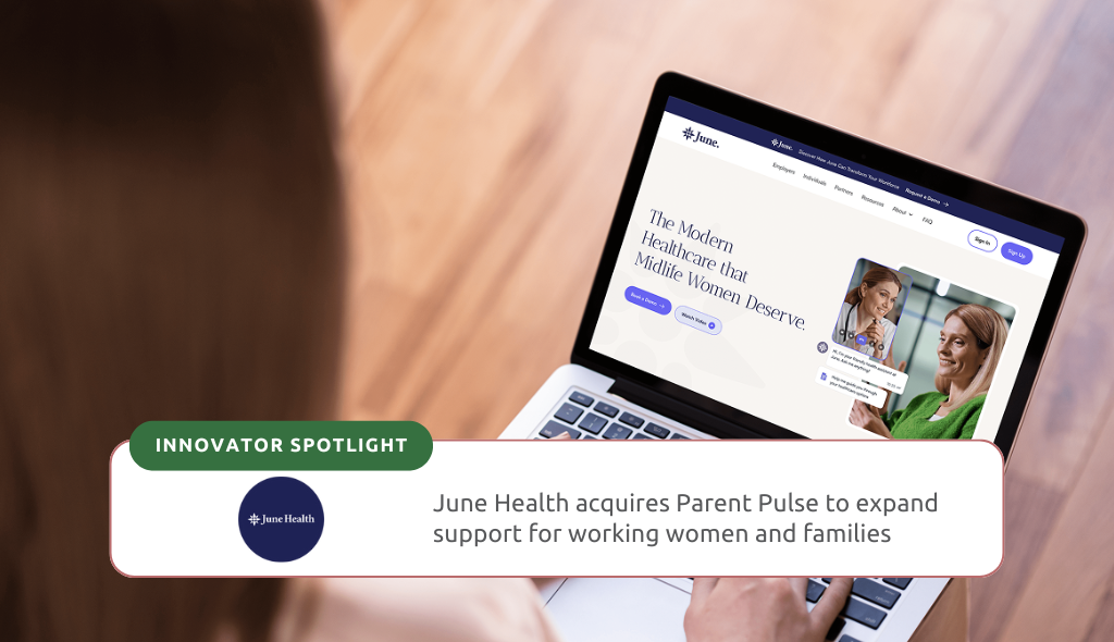 A woman using June Health on laptop