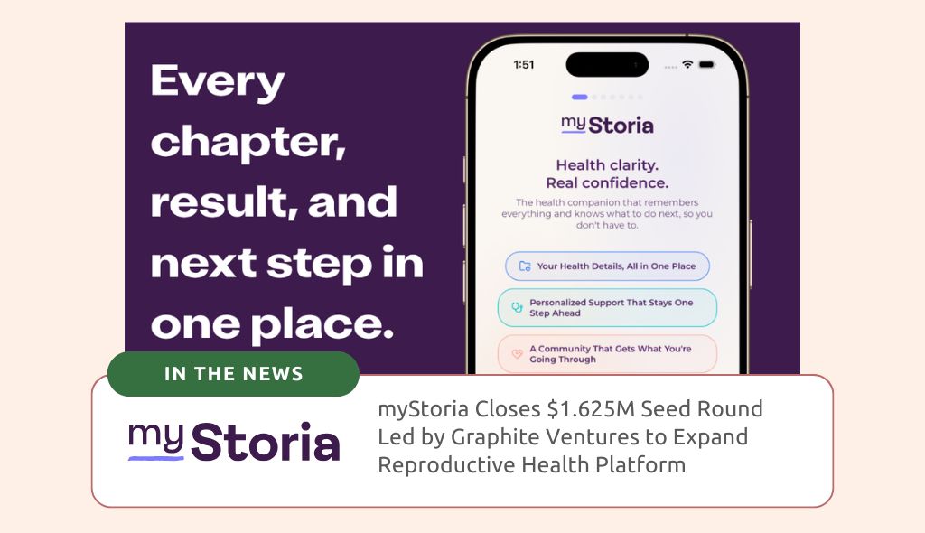 An iPhone displaying the mystoria app interface.