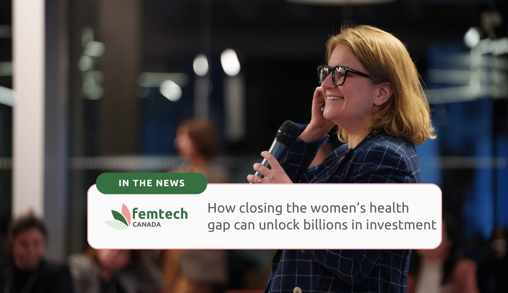 Liza Vityuk of McKinsey & Company speaking at the 2024 Femtech Forum event in Montreal on Closing the Women's Health Gap