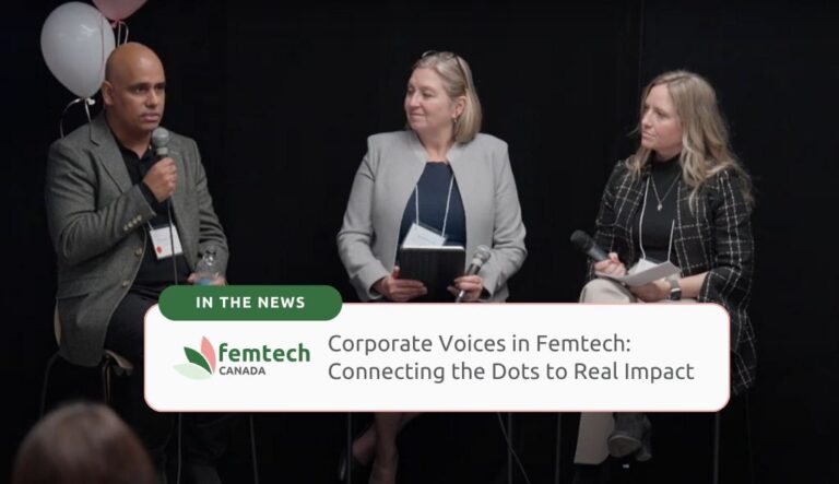 Panel discussion with Krista Hogan, Geneviève Lavertu and Parambir Bhangu at the Femtech Canada Forum in Montreal